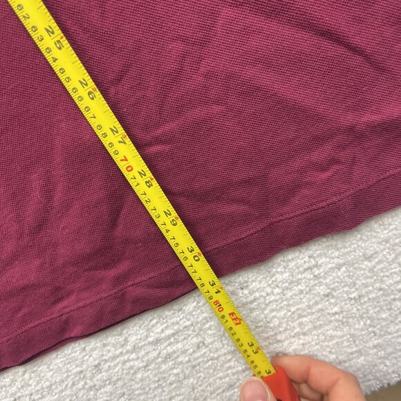 Michael Kors Polo Shirt Burgundy Red Short Sleeve Casual Rugby Mens Sz L Preppy - Picture 9 of 11